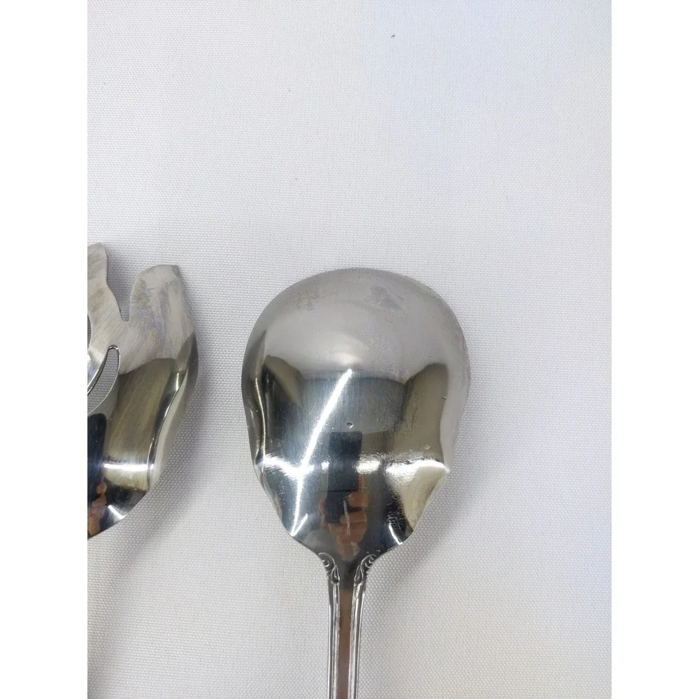 Reed & Barton Elegante Salad Serving Set 12in Silver Stainless Steel Ornate